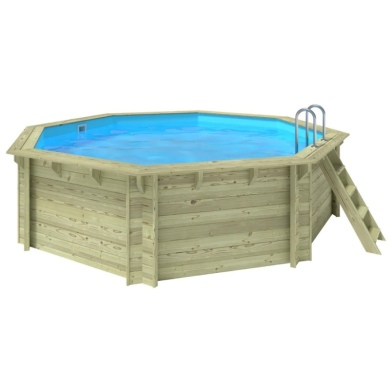 Piscina in legno Verona 4.72 x 4.72 - H.1.2 m, azzurro chiaro, autoportanti - senza cementazione