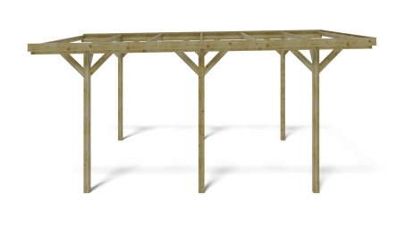 Tettoia posto auto coperto in legno 3.04x5.12 m - 15.57 m2