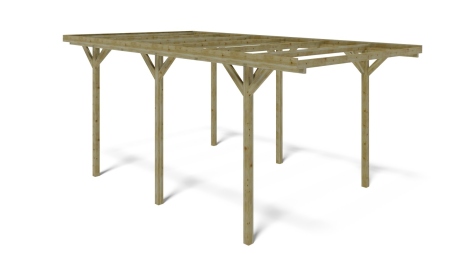 Tettoia posto auto coperto in legno 3.04x5.12 m - 15.57 m2