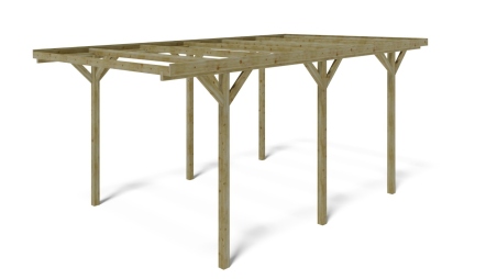 Tettoia posto auto coperto in legno 3.04x5.12 m - 15.57 m2