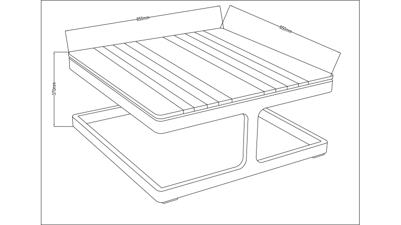 Tavolino da giardino 185x85xH.37 cm