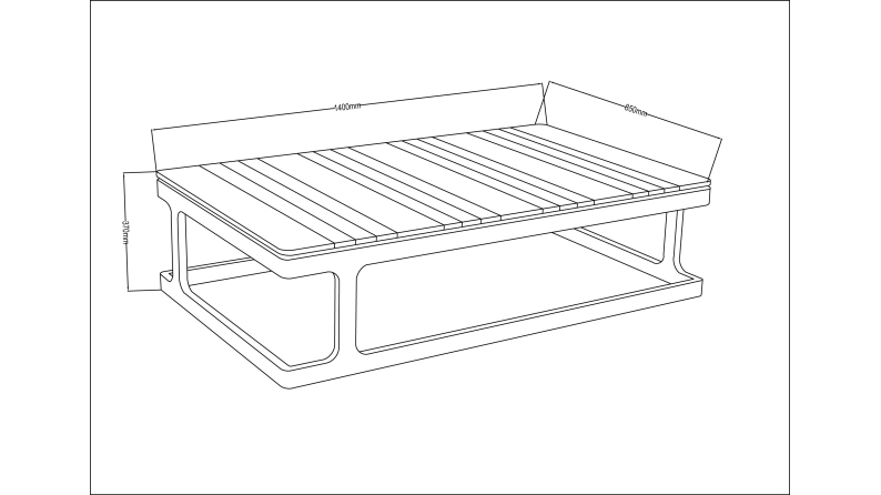 Tavolino da giardino 140x85xH.37 cm