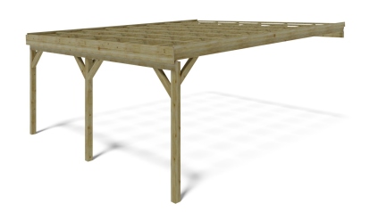 Tettoia posto auto coperto in legno 5.8x5.06 m - 29 m2 - addossato 