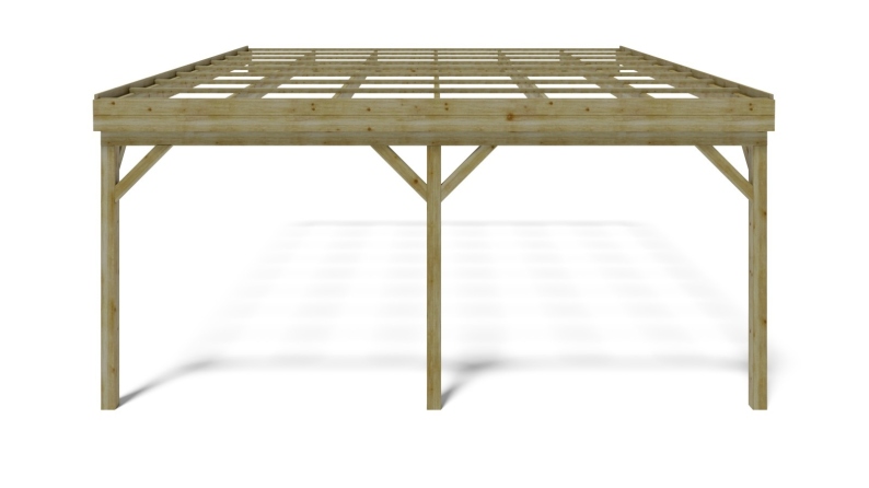 Tettoia posto auto coperto in legno 5.8x5.06 m - 29 m2 - addossato 