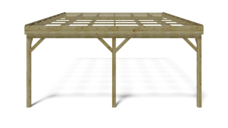 Tettoia posto auto coperto in legno 5.8x5.06 m - 29 m2 - addossato 