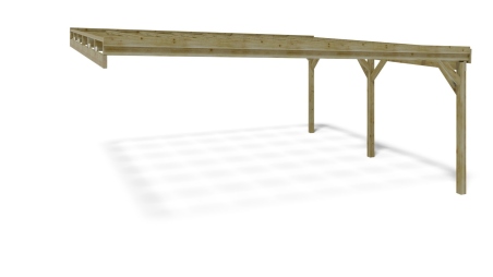 Tettoia posto auto coperto in legno 5.8x5.06 m - 29 m2 - addossato 