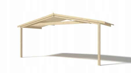 Tettoia di terazzo in legno - 5x2m - colore naturale