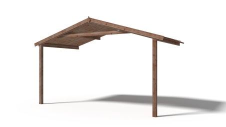 Tettoia di terazzo in legno - 4x2m - impregnata - colore marrone