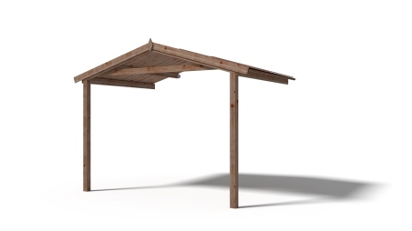 Tettoia di terazzo in legno - 3.00x2.00m - impregnata - colore marrone
