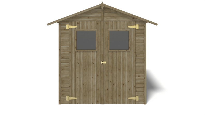 Casetta da giardino in legno 3.46 m2 - 1.9x1.82 m - 12.5 mm - Impregnata