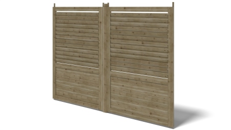 Recinto, pannello in legno con lamelle, set - impregnato in verde