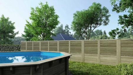 Recinto, pannello in legno con lamelle, set - impregnato in verde