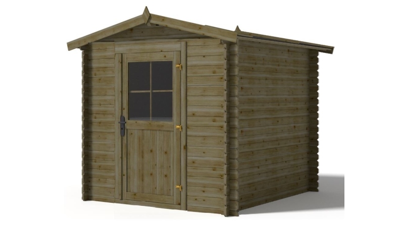 Casetta da giardino in legno - 4.75m2 - 1.9x2.5m - impregnata - 28mm - colore: verde