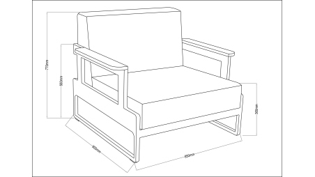 Poltrona da giardino 90x85xH.77 cm