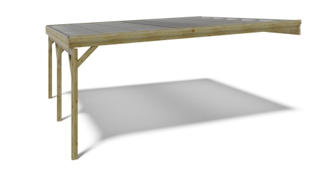 Tettoia posto auto coperto in legno 5.8x5.06 m - 29 m2 - copertura PVC  