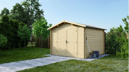 Casetta da giardino in legno - 9.00m2 - 3.00x3.00m - 28mm - colore: naturale