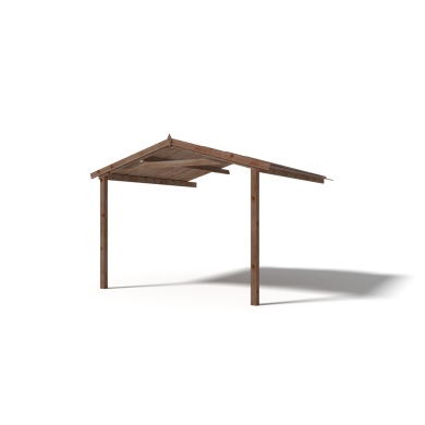 Tettoia di terazzo in legno - 3x3m - impregnata - colore 