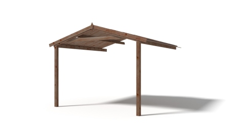 Tettoia di terazzo in legno - 3.00x3.00m - impregnata - colore marrone