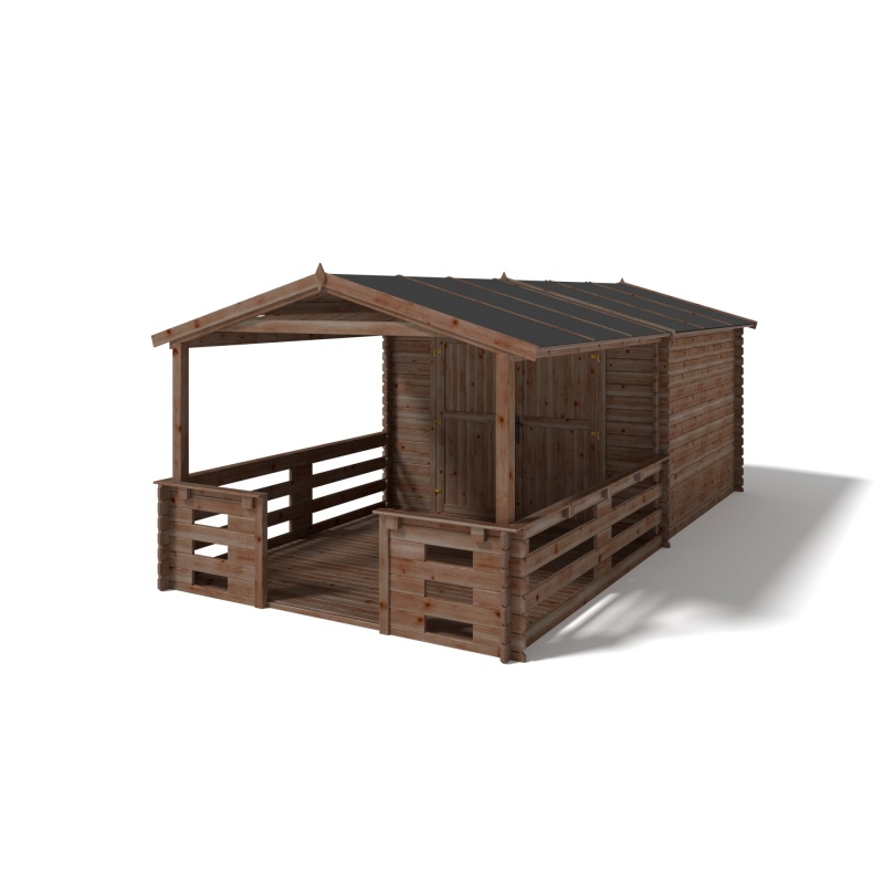 Tettoia di terazzo in legno - 3x3m - impregnata - colore 