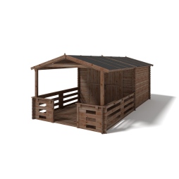 Tettoia di terazzo in legno - 3x3m - impregnata - colore 