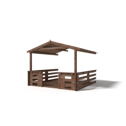 Tettoia di terazzo in legno - 3x3m - impregnata - colore 