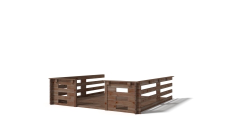 Veranda - 9.00m2 - 3.00m x 3.00m - impregnata - colore: marrone