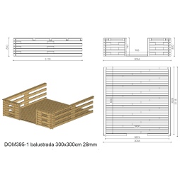 Veranda - m2 - 3m x 3m - impregnata - colore: 