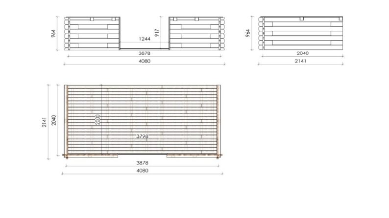 Veranda - 8 m2 - 4m x 2m - colore: naturale