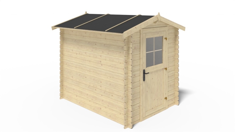 Casetta da giardino in legno - 4.75m2 - 1.9x2.5m - 28mm - colore: naturale