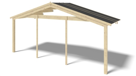 Tettoia di terazzo in legno - 6x2m - colore naturale