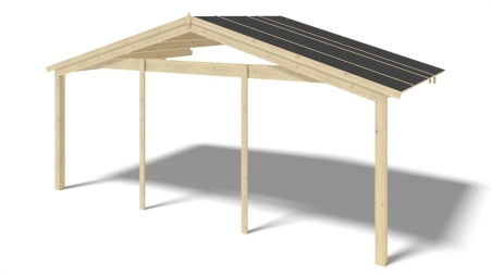Tettoia di terazzo in legno - 6x3m - colore naturale