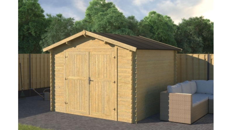 Casetta da giardino in legno - 9m2 - 3x3m - impregnata - 28mm - colore: verde