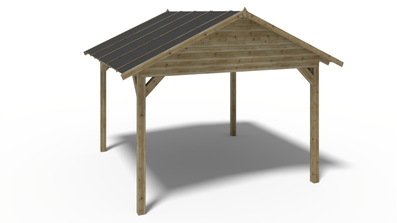 Gazebo da giardino in legno pergola 4.04x4.17 m - Impregnata
