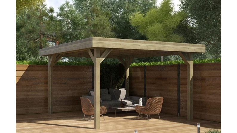 Gazebo da giardino in legno pergola 4.04x4.04 m - Impregnata