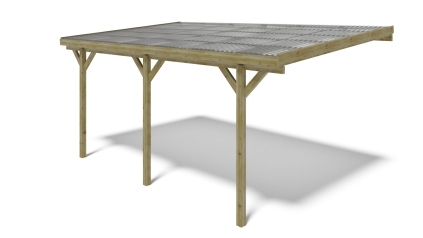 Tettoia posto auto coperto in legno 3x5.24 m - 15 m2 - copertura PVC  