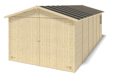 Garage in legno - 18.19m2 - 3.05x5.91m - 18mm - colore: naturale