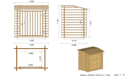 Piscina in legno 4.71x4.72 - H.1.2 m autoportante