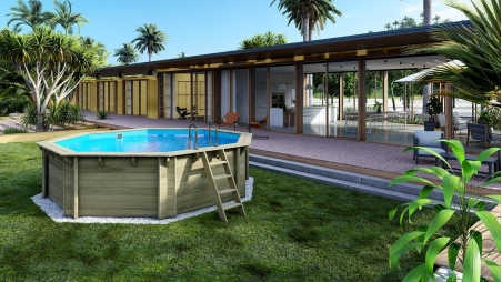 Piscina Verona 4.72 x 4.72 - H.1.2 m, azzurro chiaro, autoportanti - senza cementazione