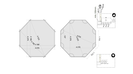 Piscina Verona 4.72 x 4.72 - H.1.2 m, azzurro chiaro, autoportanti - senza cementazione