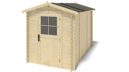 Casetta da giardino in legno - 5.7m2 - 1.9x3m - 28mm - colore: naturale