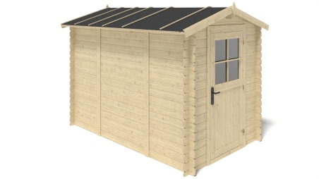 Casetta da giardino in legno - 5.7m2 - 1.9x3m - 28mm - colore: naturale