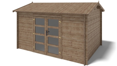 Casetta da giardino in legno - 12.00m2 - 4.00x3.00m - impregnata - 28mm - colore: marrone