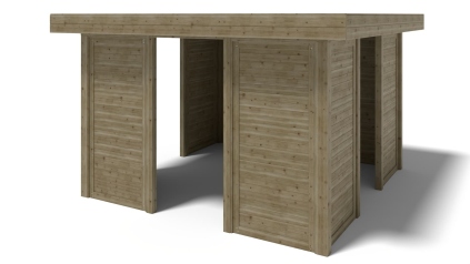 Gazebo da giardino in legno pergola 4.04x4.04 m con pannell - Impregnata