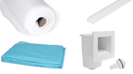 Piscina Sao Paulo 6.57 x 4.07 - H.1.2 m, azzurro chiaro, con supporti da cementare