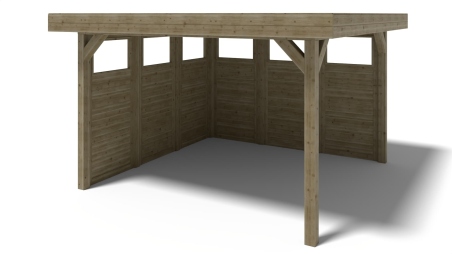 Gazebo da giardino in legno pergola 4.04x4.04 m con pannell - Impregnata