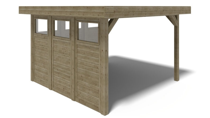 Gazebo da giardino in legno pergola 4.04x4.04 m con pannell - Impregnata