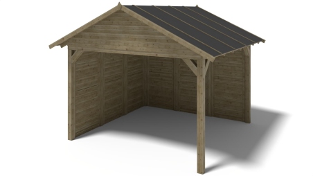Gazebo da giardino in legno pergola 4.04x4.04 m con pannelli - Impregnata