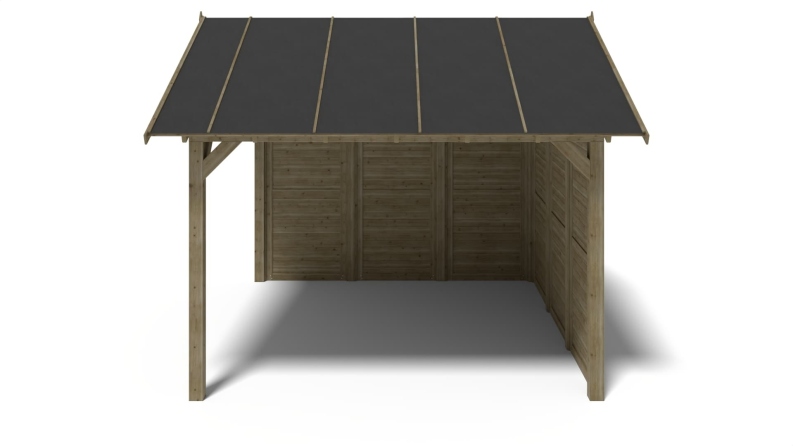 Gazebo da giardino in legno pergola 4.04x4.04 m con pannelli - Impregnata