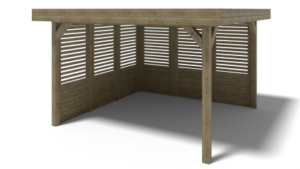 Gazebo da giardino in legno pergola 4.04x4.04 m con pannell - Impregnata