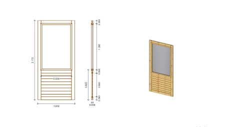 Gazebo da giardino in legno pergola 4.04x4.04 m con pannelli - Impregnata